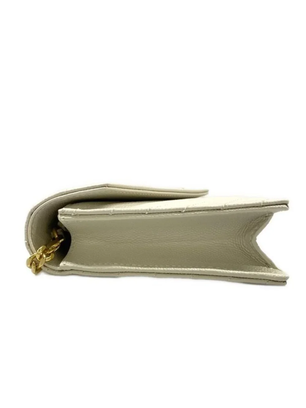 ★SOLD★ Saint Laurent Paris Wallet Cassandra Envelope Chain White Leather - Picture 9 of 13